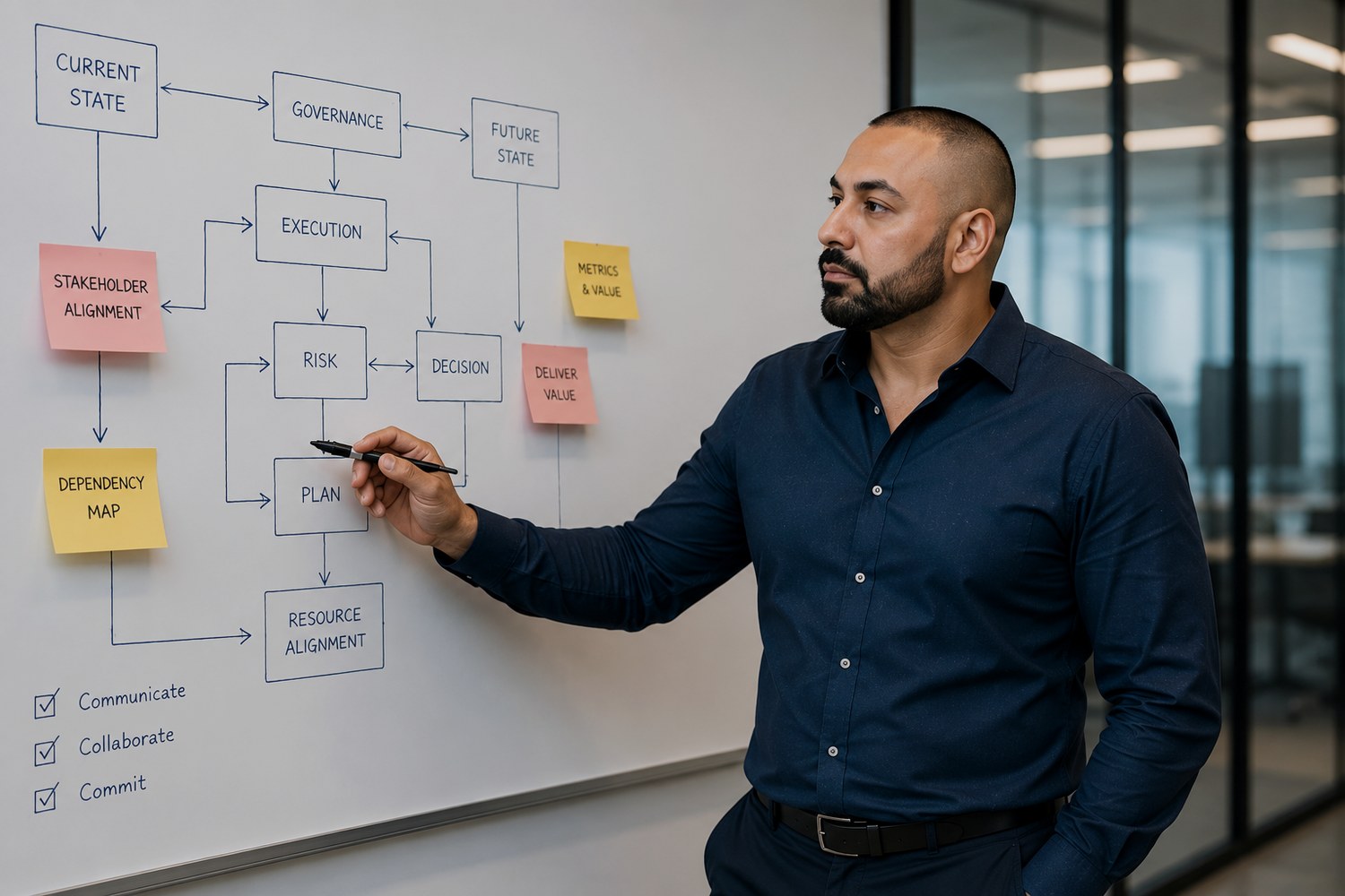 Rahim Syed working through an operating model